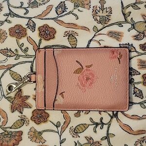 Coach Pink Peony 2 Pocket ID Sleeve